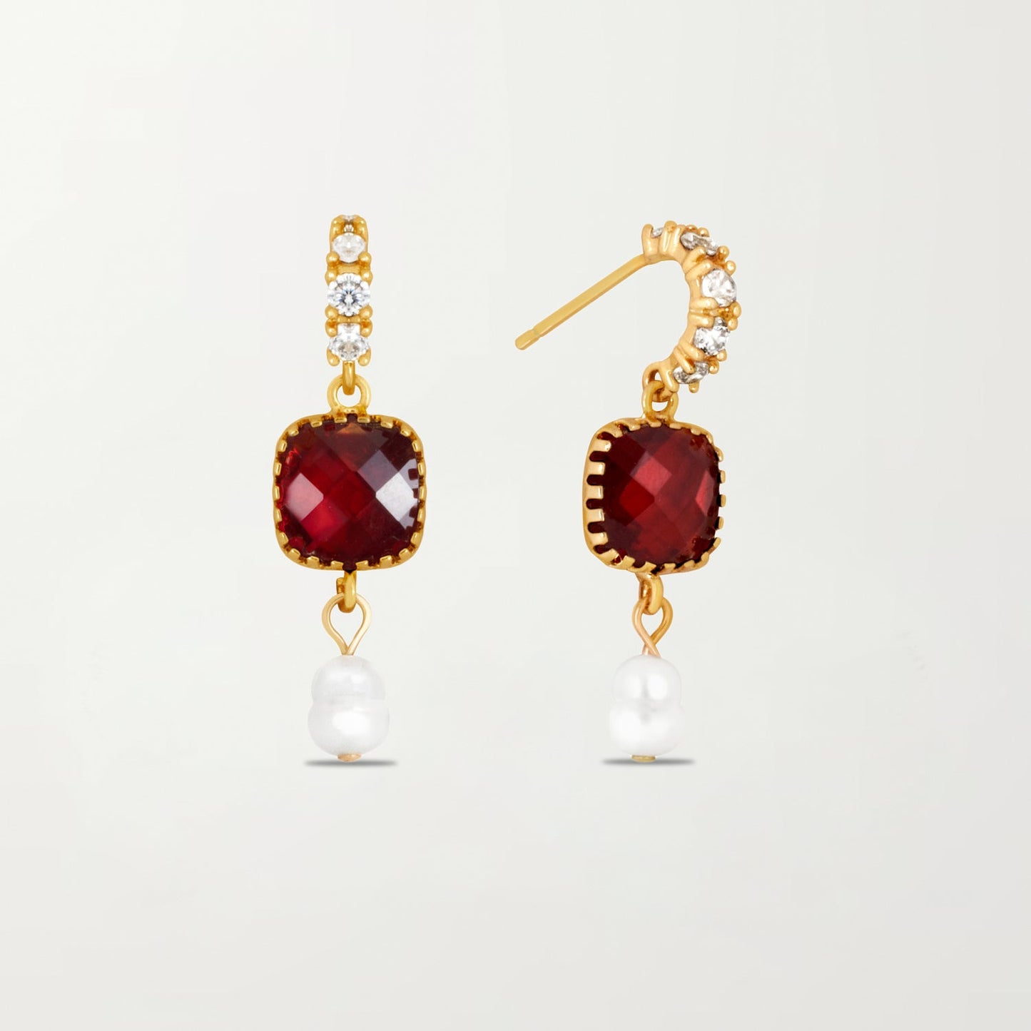 The Alicante Earrings in Ruby Red