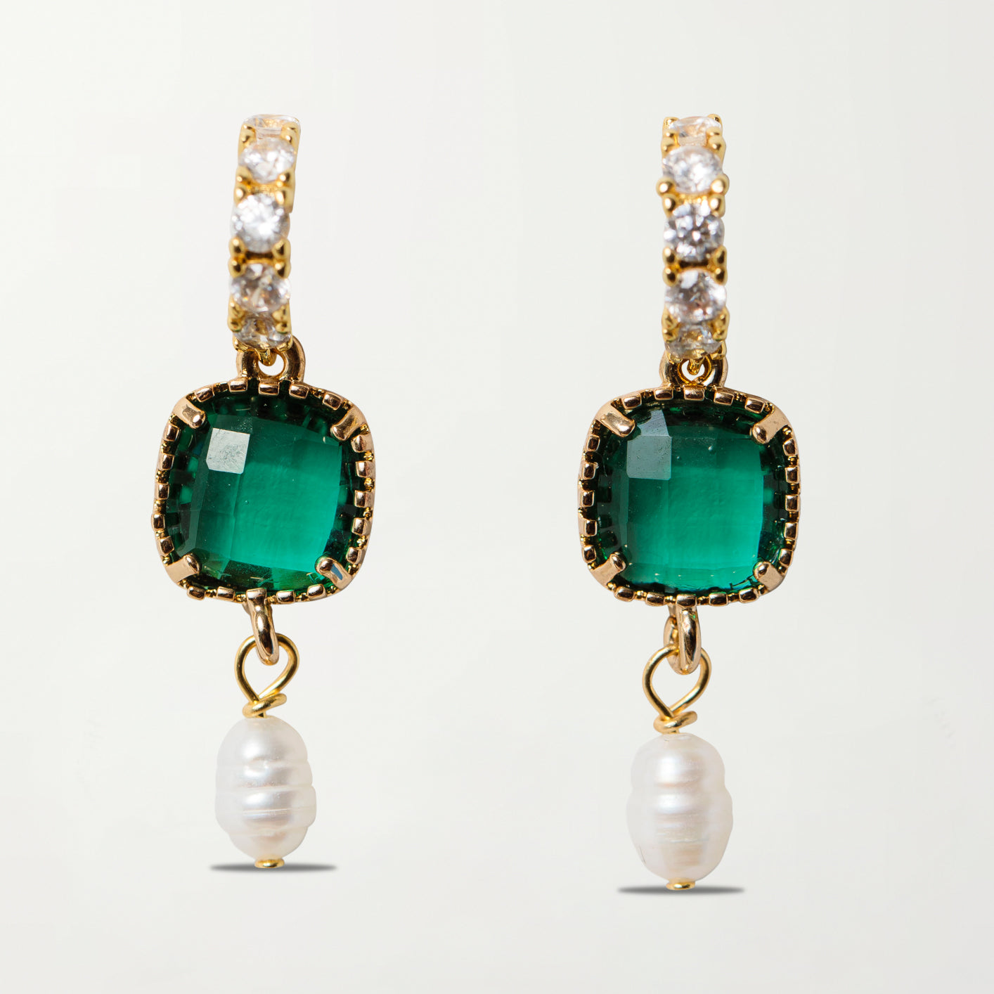 The Alicante Earrings in Emerald Green