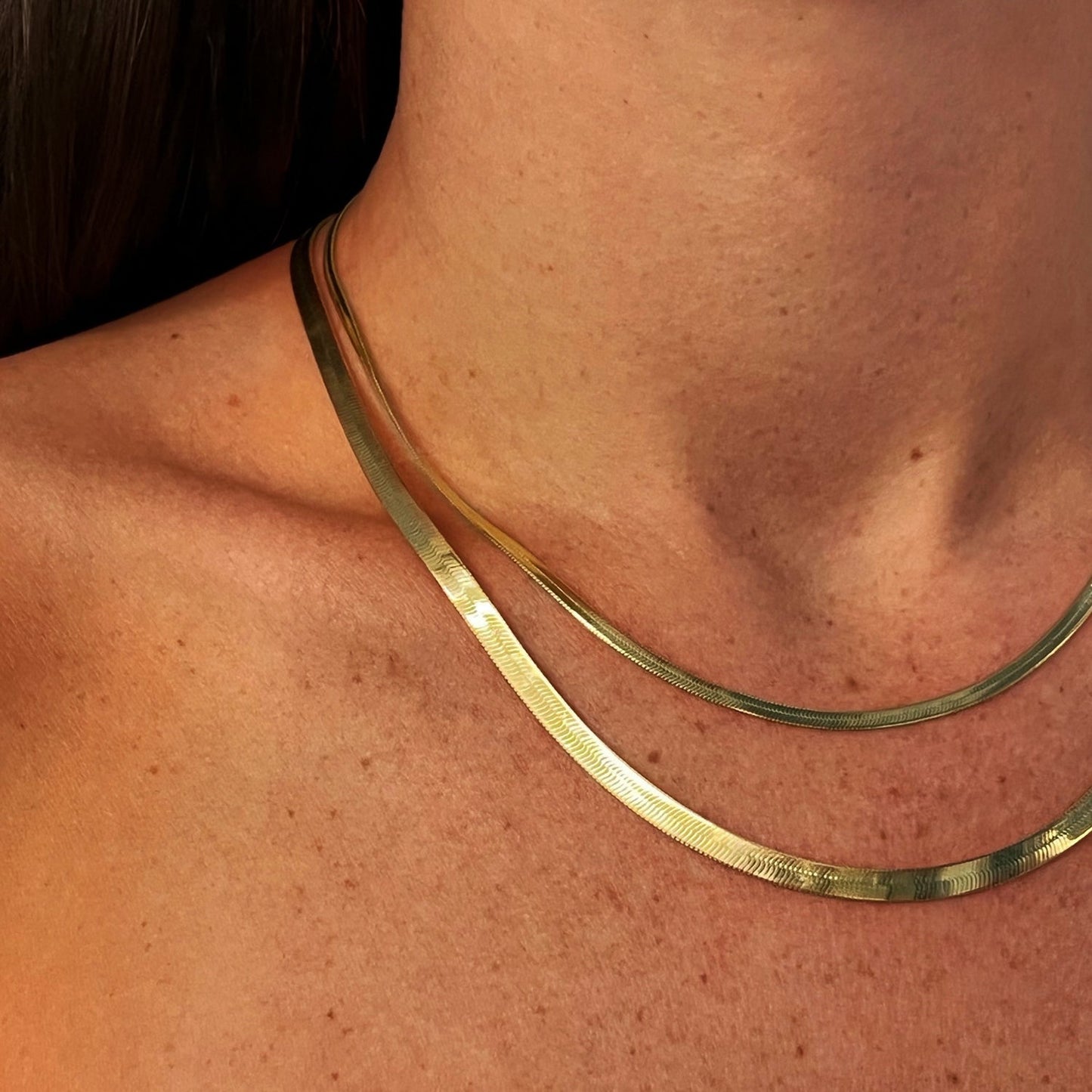The Thin Herringbone Chain Necklace