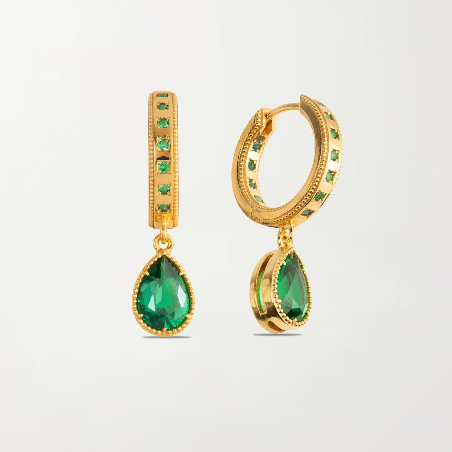 The Sofia Earrings in Emerald